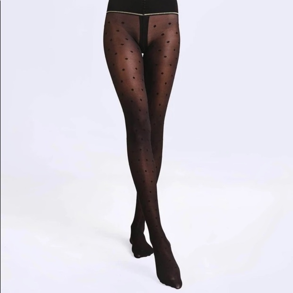 NWT Sheertex Polka Dot Sheer Tights Size Small